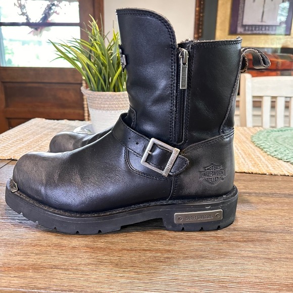 Harley-Davidson Motorcycle Startex‎ Boots Biker Riding Boots Black D96130 Sz 11M - Picture 1 of 11